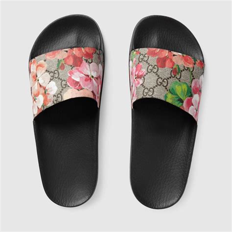 gucci flip flops with flowers|Gucci Slides for Women .